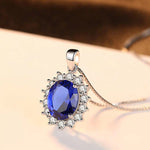 CONJUNTO DE COLAR + 2 BRINCOS DE SAFIRA - LADY DI™