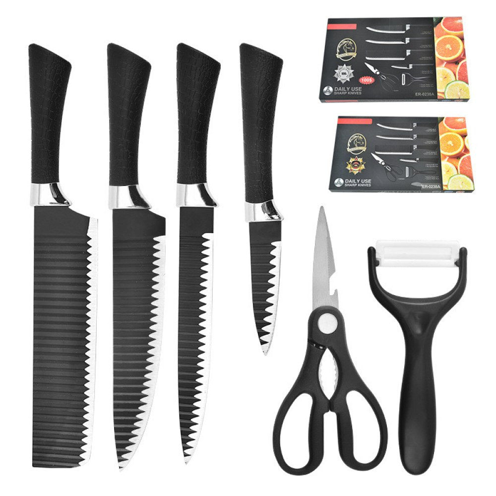 CONJUNTO DE FACAS NAMIUTSU BLACK SHARKSWISS™  (6 PEÇAS)