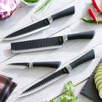 CONJUNTO DE FACAS NAMIUTSU BLACK SHARKSWISS™  (6 PEÇAS)