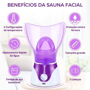 SAUNA FACIAL PORTÁTIL PARA LIMPEZA FACIAL E EFEITO REJUVENESCEDOR - PERFECT SKIN™