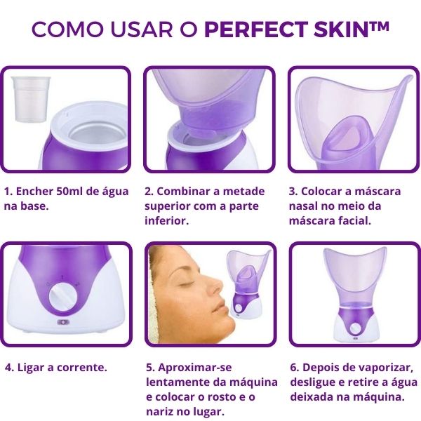 SAUNA FACIAL PORTÁTIL PARA LIMPEZA FACIAL E EFEITO REJUVENESCEDOR - PERFECT SKIN™