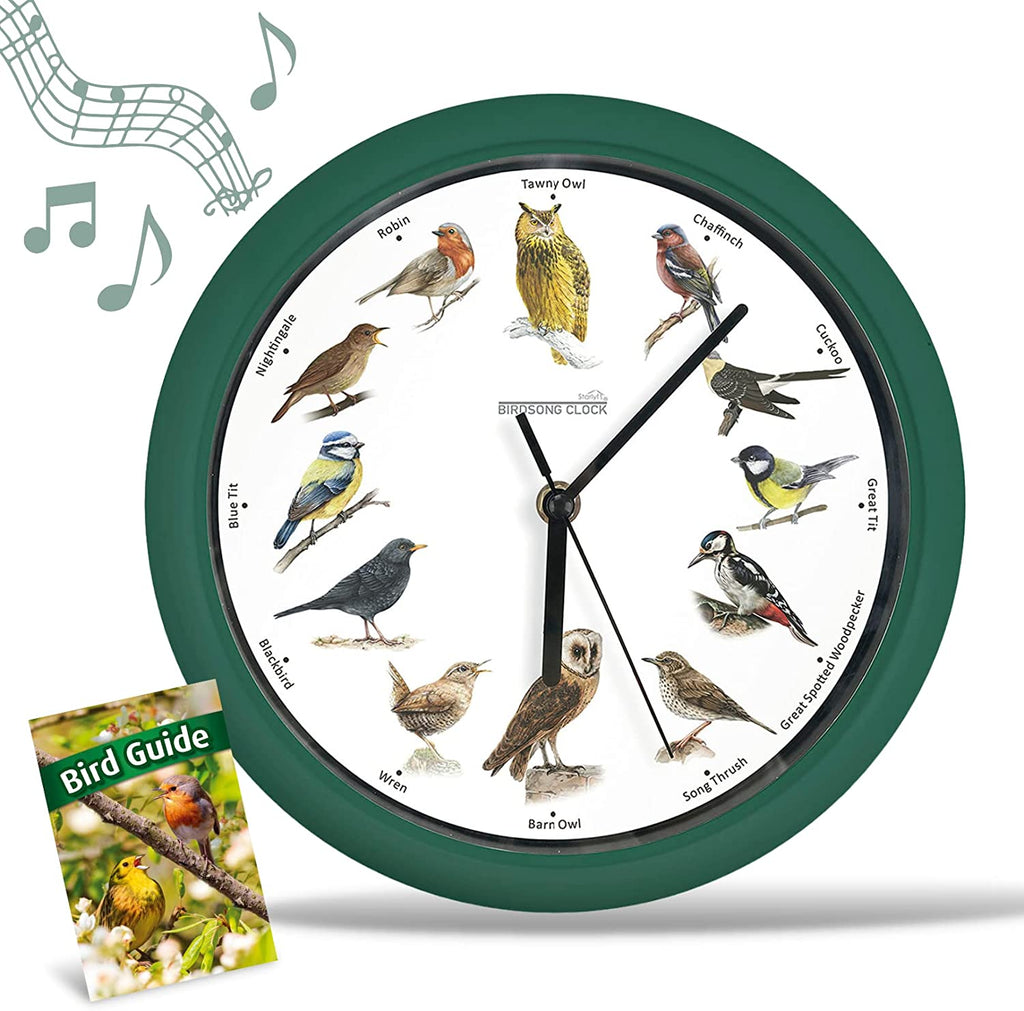 RELÓGIO DE PAREDE COM CANÇÕES DE PÁSSAROS REAIS - BIRDALARM™