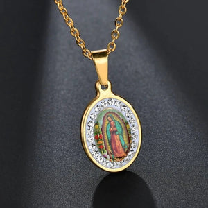 COLAR VIRGEM MARIA DE AÇO INOXIDÁVEL