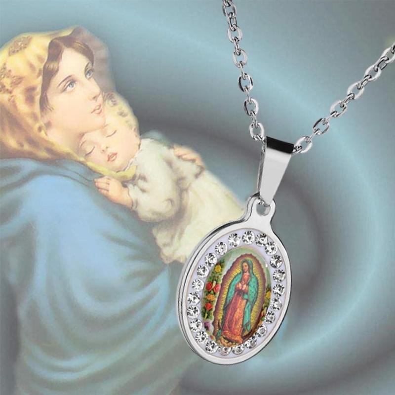 COLAR VIRGEM MARIA DE AÇO INOXIDÁVEL